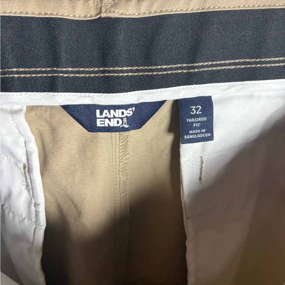 Lands End Men's‎ Tailored Fit Flat Front Khaki Pants Preppy Academia Classic - Picture 5 of 9